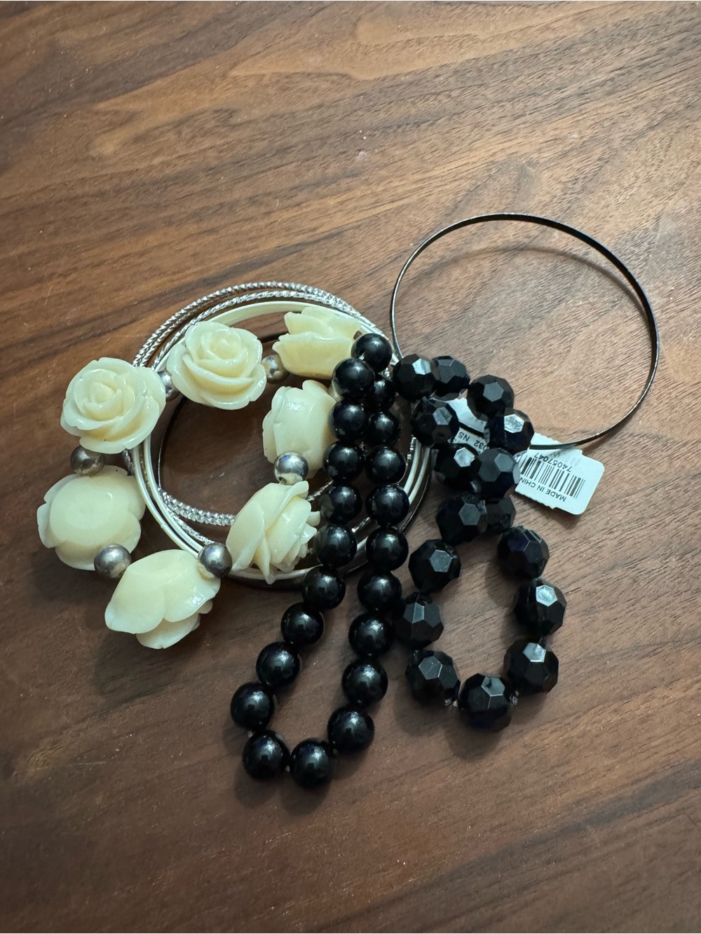 New York & Co. Silvertoned Bangles & Beaded/Flower Bracelets NWT